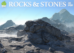 20组高品质3D PBR岩石扫描材质Unity游戏素材资源