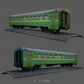 绿皮火车车厢3D模型