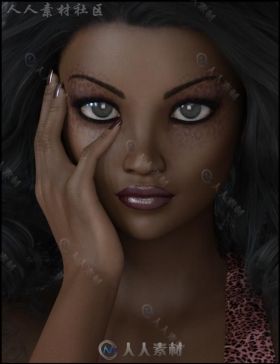可爱皮肤黝黑的异国女性角色3D模型合辑
