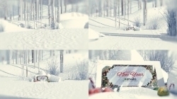 冬季室外雪景圣诞节主题LOGO动画演绎PR模板