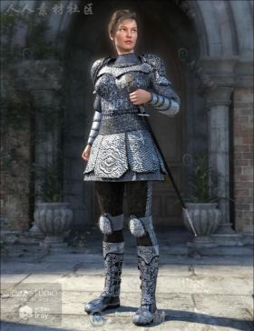 女性圣骑士完整的铠甲3D模型合辑