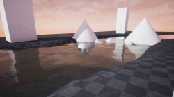 动态对象失真流动浮力河流样条工具Unreal Engine游戏素材资源