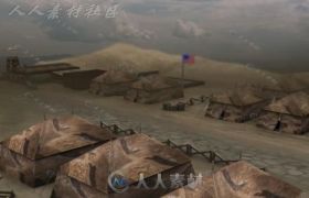 端游级别国外军营基地场景3D模型