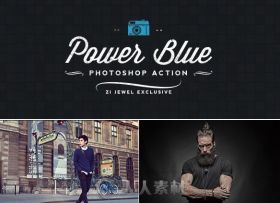 蓝色力量特效PS动作graphicriver-9795778-power-blue-action
