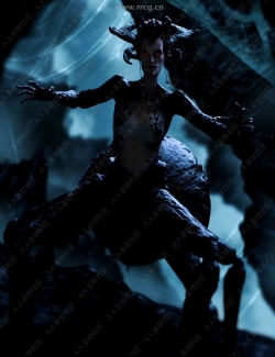 恐怖黑寡妇恶魔形象角色3D模型合集