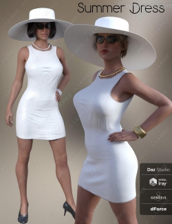 5种颜色紧身连衣裙与配饰3D模型