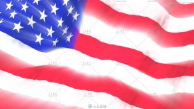 强光中的美国国旗飘舞展示高清视频素材