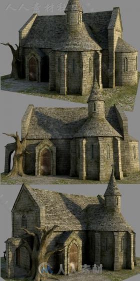中世纪教堂场景环境3D模型合辑