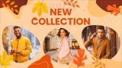 秋季枫叶元素背景服装促销宣传展示动画AE模板