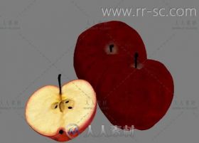 超逼真的小红苹果3D模型