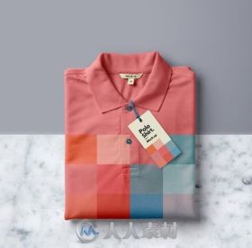 POLO衫折叠展示PSD模板Polo-Shirt-Mockup