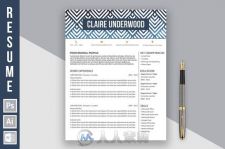 安德简历模板平面素材合辑Resume-Template-Claire-Underwood-b