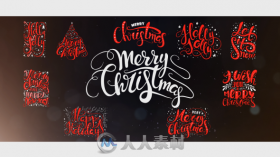 10个美丽的手绘圣诞节标题动画AE模板Videohive10 Hand Drawn Animated Christmas ...