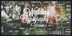 婚礼视频美丽时尚新郎新娘名字排版标题动画AE模板Videohive Wedding Typography T...