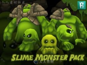 怪物史莱姆包生物角色模型Unity3D素材资源
