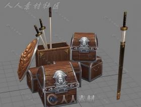 古代武器箱子3D模型