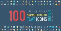 100组扁平化设计动画AE模板合辑 Videohive Animated Flat Icons and Concepts Pack...