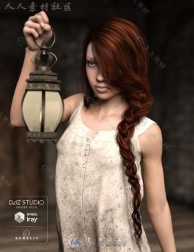 美丽性感简单女性长辫子发型3D模型合辑