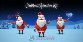 圣诞老人魔法动画幻灯片AE模板 Videohive Santa Christmas Animation DIY Kit 136...