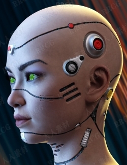 未来派机器人女性角色纹理3D模型合集