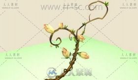 一个开花的树藤3D模型