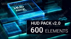 600组3D科幻风格HUD全息影像特效包装AE模板