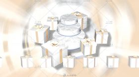 银色蛋糕随着礼物盒旋转视频素材
