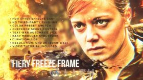 震撼火焰特效电影演员介绍宣传片AE模板 Videohive Fiery Freeze Frame 17971585