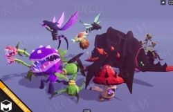 多边形植物怪物生物3D角色Unity游戏素材资源