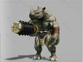 犀牛战士生物角色模型Unity3D素材资源