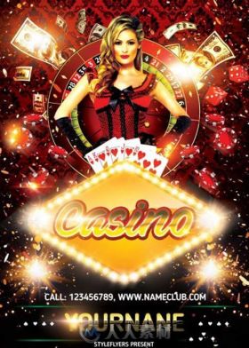赌场广告海报展示PSD模板casino
