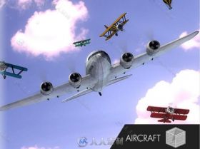 飞机热气球货物模型集合空中汽车模型Unity3D素材资源