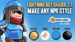 Lightning Boy Shader高效着色器Blender插件V2.1版