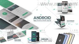 时尚而精致的手机应用展示幻灯片产品宣传AE模板 Videohive Android App Promo Moc...