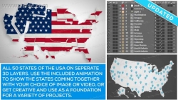 美国地图各州拼图模式重组创意设计AE模板