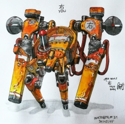 画师Sheng Lam机器人概念设计手绘彩稿原画插画