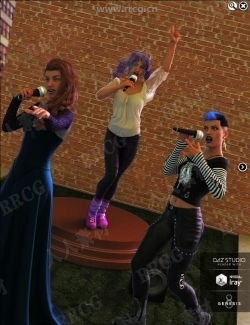 不同风格女歌手演唱会唱歌姿势3D模型合集