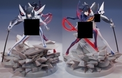 缠流子与鬼龙院皐月《斩服少女》动漫角色雕塑雕刻3D打印模型