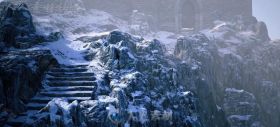 美丽寒冷的冬季城堡情景3D模型合辑