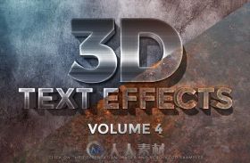 3D文字特效第四版GraphicRiver - 3D Text Effects Vol4 16636711