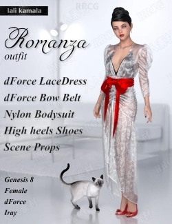 浪漫蕾丝半透明绸缎女性服装3D模型合集