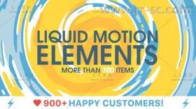 独特强大的2d FX液体运动MG元素工具AE模板Videohive Liquid Motion Elements 1578...