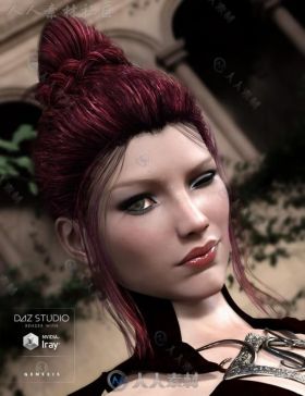 美丽光滑鲜艳的女性头发3D模型合辑