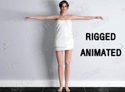 高质量裹着浴巾的女孩完整姿势3D模型