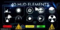 Hud元素特效动画AE模板 Videohive Hud Elements 40 3985534