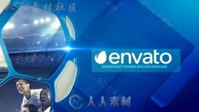 现代时尚3D镜面足球展示照片电视广播视频包装AE模板Videohive Broadcast Soccer P...