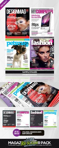 《杂志封面PSD分层模板》Graphicriver Magazine Cover Templates