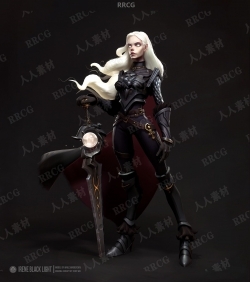 暗黑女剑士游戏角色3D模型