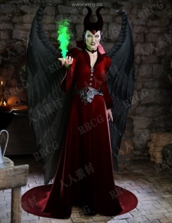女版仙女传说蝙蝠女巫造型服饰3D模型合集