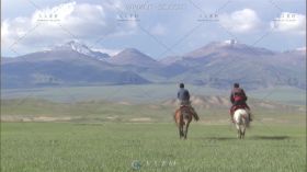 在辽阔的草原上骑马高清实拍视频素材